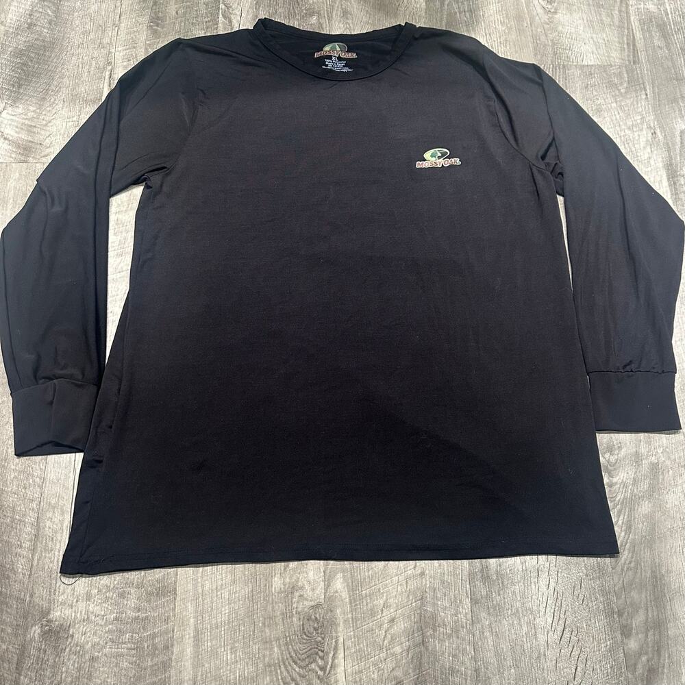 Mossy Oak Black Long Sleeve Performance Shirt Mens XL Polyester‎